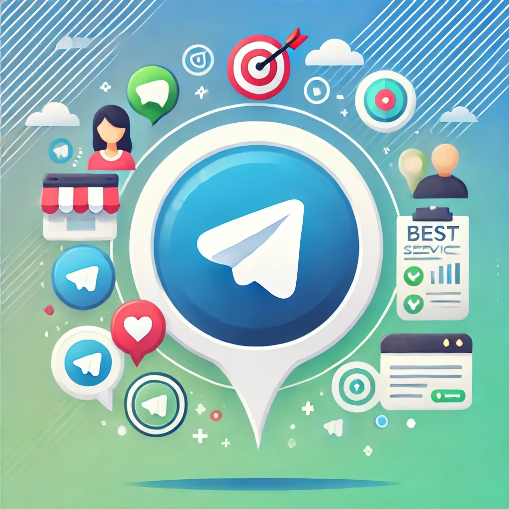 showcasing the best service to buy Telegram members, featuring a Telegram logo, growth icons, and a target audience theme, ideal for articles about reliable Telegram member services.