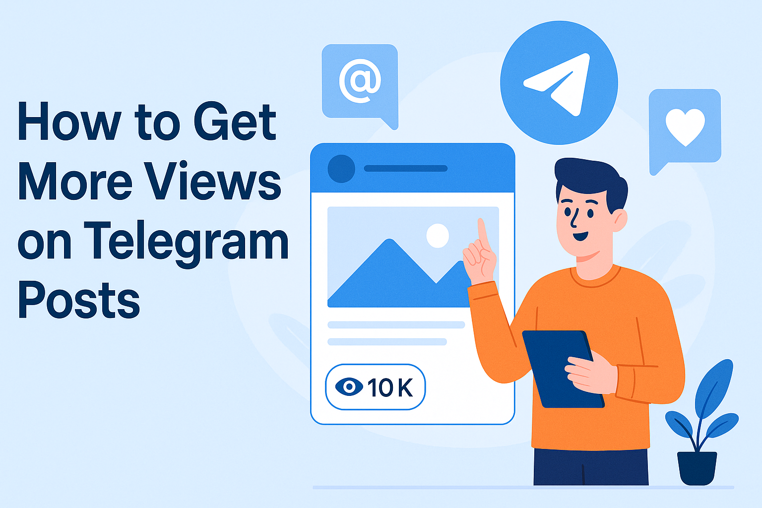 A creative infographic illustrating strategies to increase Telegram post views in 2025, featuring engaging visuals like @Eagleviewsbot, multimedia tips, and cross-platform promotion for content creators and businesses.