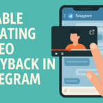 A creative 16:9 infographic illustrating how to enable Telegram's floating video playback (Picture-in-Picture mode) on Android and iOS, allowing users to multitask while watching videos seamlessly.