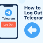 A creative and friendly featured image that visually represents the article “How to Log Out of Telegram – A Simple Guide,” showing a Telegram app interface with a clear logout button, ideal for helping users easily navigate the logout process.
