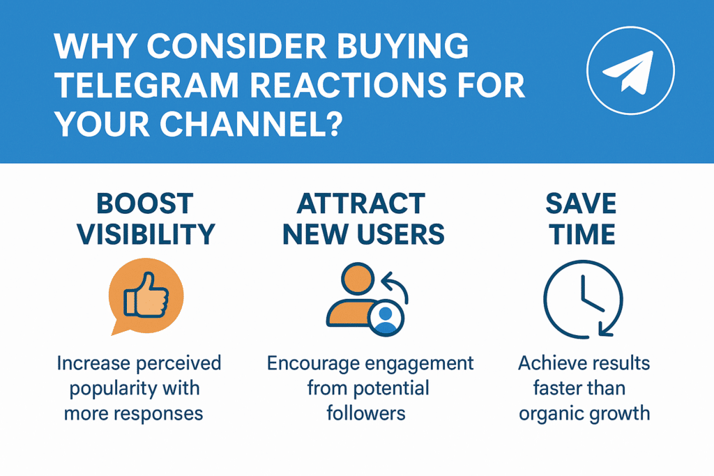 Discover the top reasons to buy Telegram reactions. This infographic explains how paid reactions boost visibility, attract new users, and save time compared to organic growth.