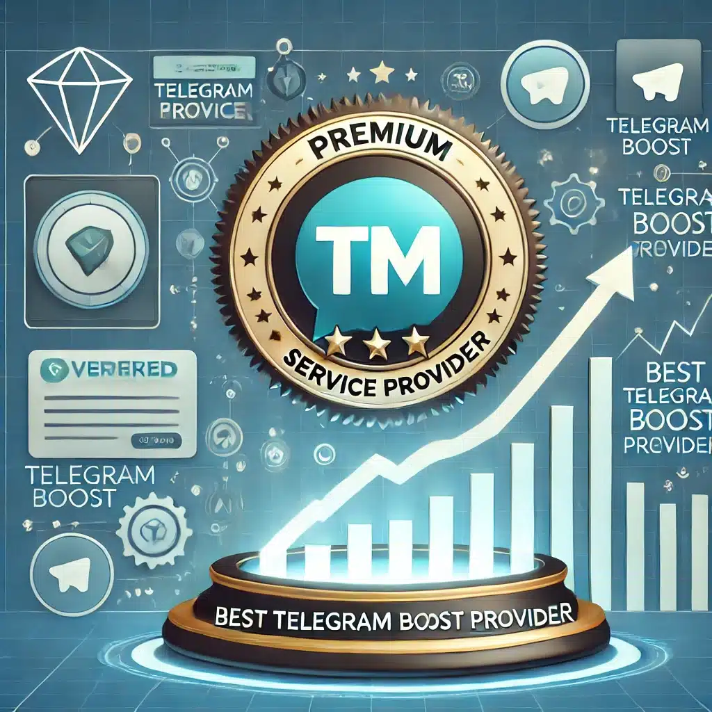 Illustration showcasing TM as the best provider of Telegram Boost, featuring symbols of trust, verified quality, and increasing channel growth for enhanced engagement.