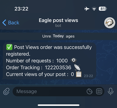 Post on your channel, and the bot will automatically register the order, sending you the order details.