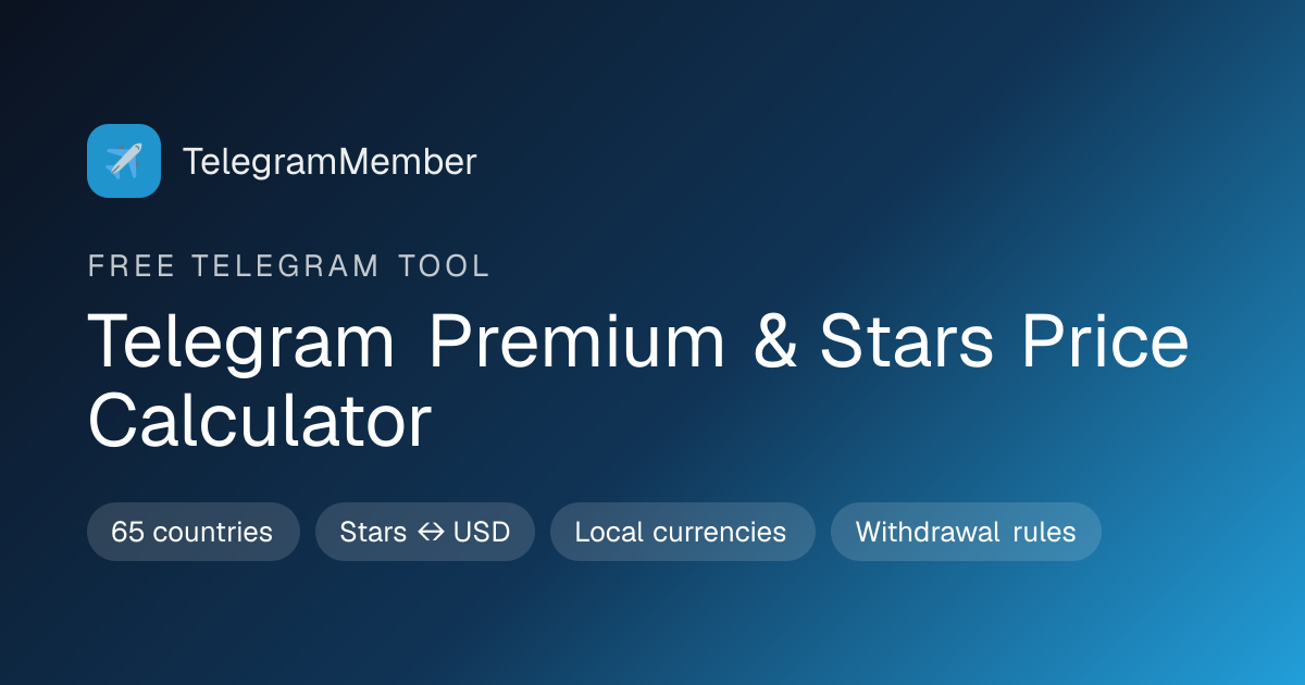 Telegram Premium & Stars Price by Country | TelegramMember